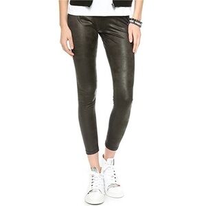 NEW Monrow Leggings Size Small Black Crackle Faux Leather Lightweight New No Tag